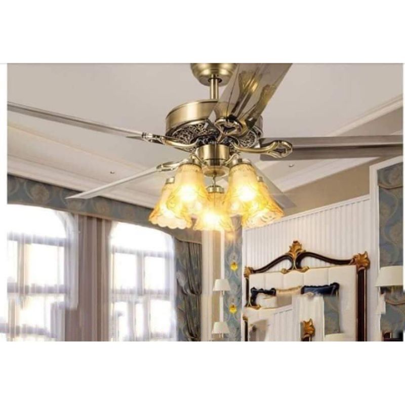 Quạt Trần 5 Bóng Hiện Đại công suất 90w, cho phòng khách, phòng ăn, nhà hàng khách sạn