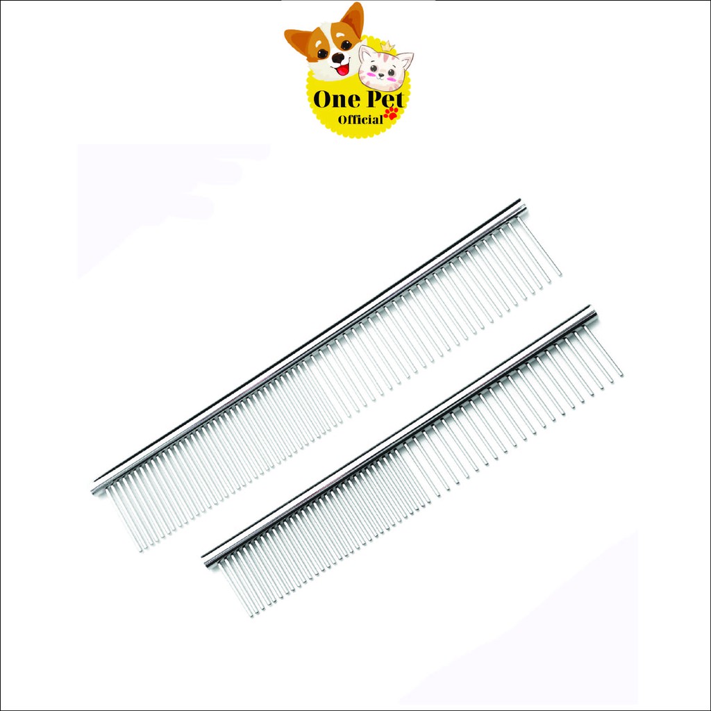 [Mã PET50K giảm Giảm 10% - Tối đa 50K đơn từ 250K] Lược gỡ rối lông Chó, Lược inox 2 đầu gỡ rối - One Pet Shop