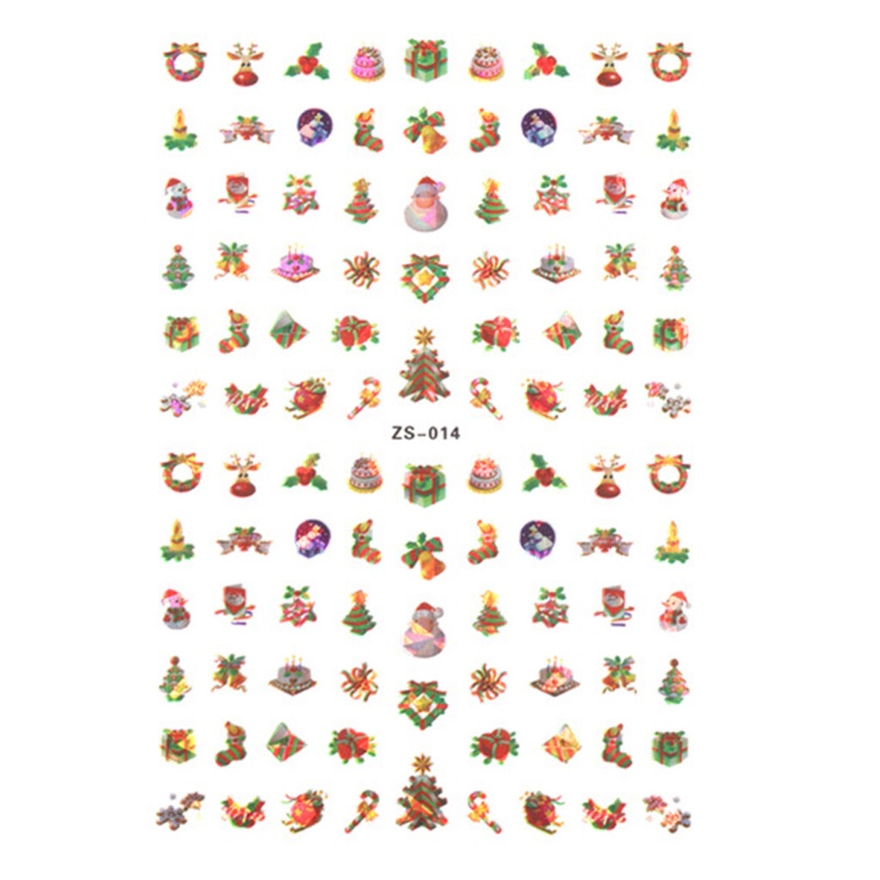 Sticker Dán Móng Tự Dính Họa Tiết Giáng Sinh Nhiều Màu Sắc Trang Trí Móng Nghệ Thuật