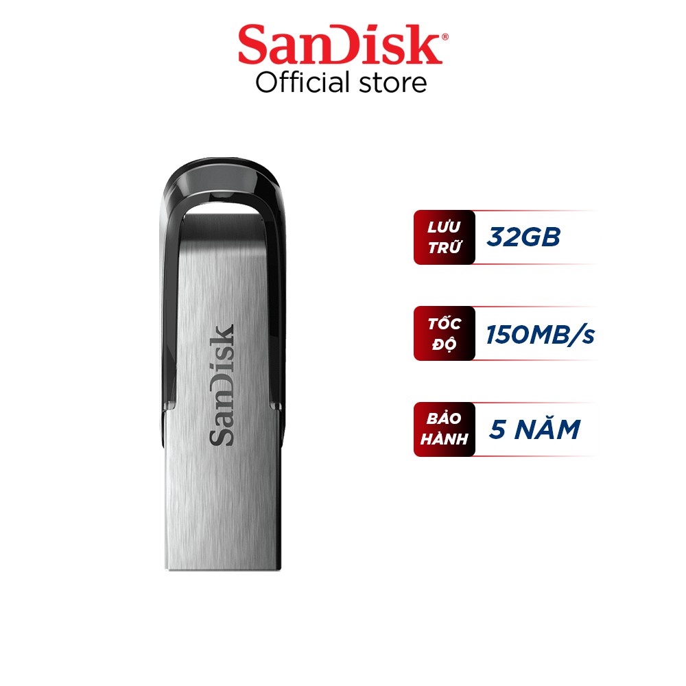 USB 3.0 SanDisk Ultra Flair CZ73 dung lượng 16GB / 32GB / 64GB, Tốc độ đọc lên đến 150 Mb/s, Vỏ kim loại, Chính hãng