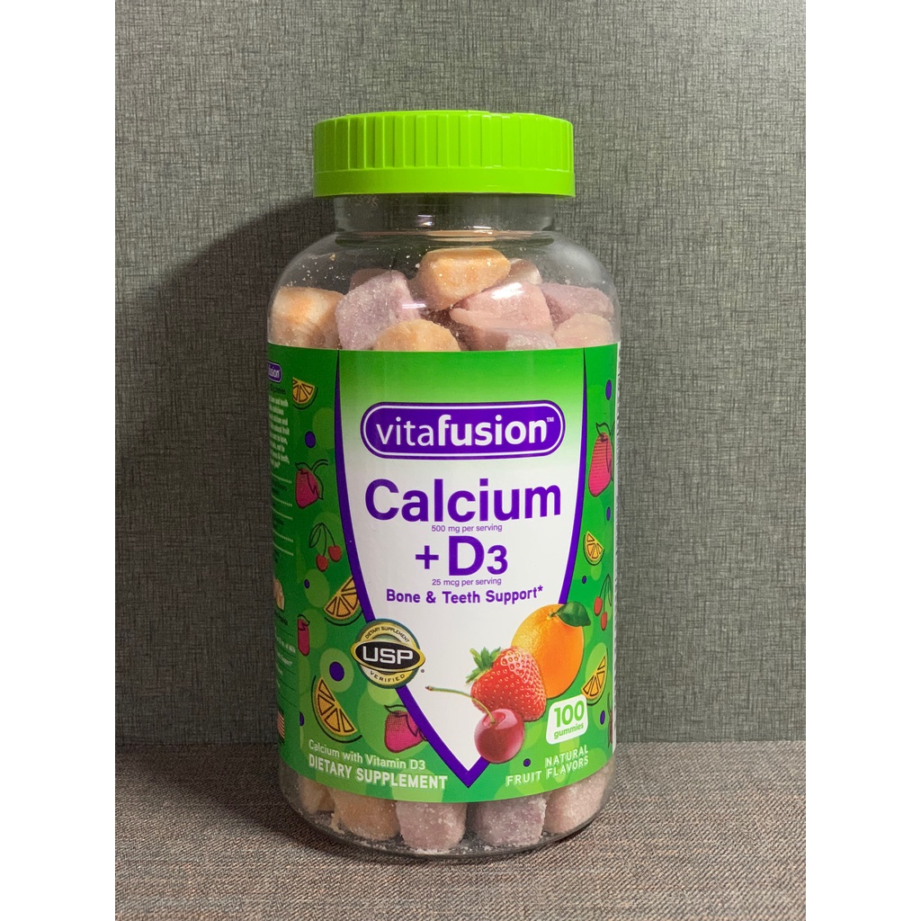 Kẹo dẻo trái cây Vitafusion Calcium + D3 500mg 100 viên