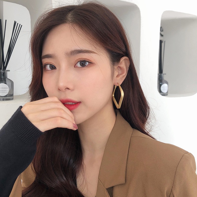 Khuyên Tai Kim Loại Mạ Vàng S925 Phong Cách Hàn Quốc Cho Nữ