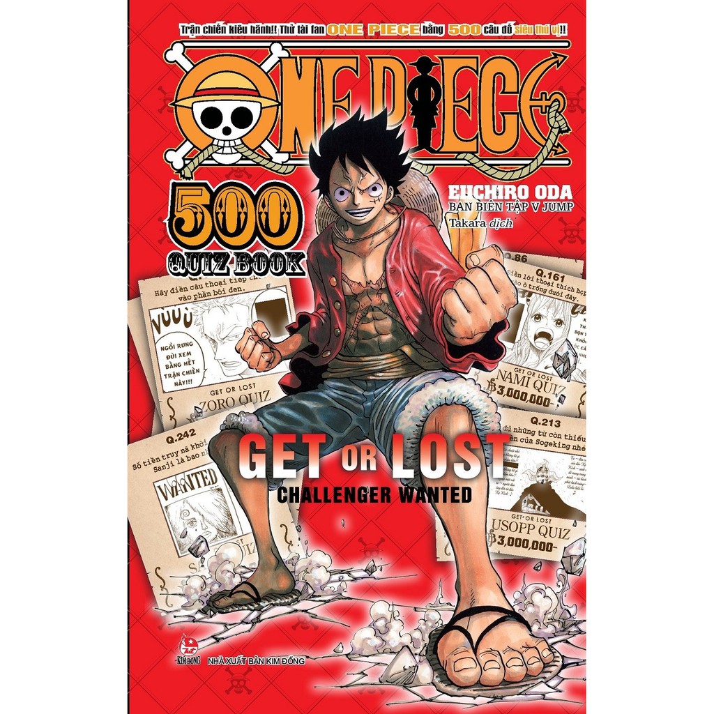 Truyện - One Piece 500 Quiz Book (Tập 1 + Tập 2) - Tặng Kèm Standee PVC Luffy