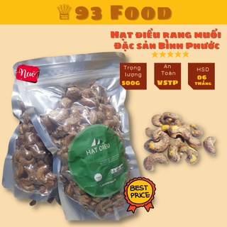 [HATDHOAN8]Hoàn 8% 500Gr HẠT ĐIỀU RANG MUỐI NGUYÊN LỤA Túi zip  An toàn vệ sinh l Loại A+ l Đặc sản Bình Phước l 93 Food