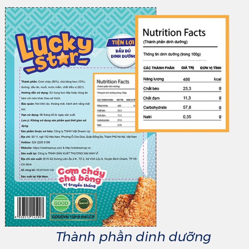 Cơm cháy chà bông truyền thống Lucky Star 50g đậm vị thơm ngon nhiều dình dưỡng đồ ăn vặt healthy