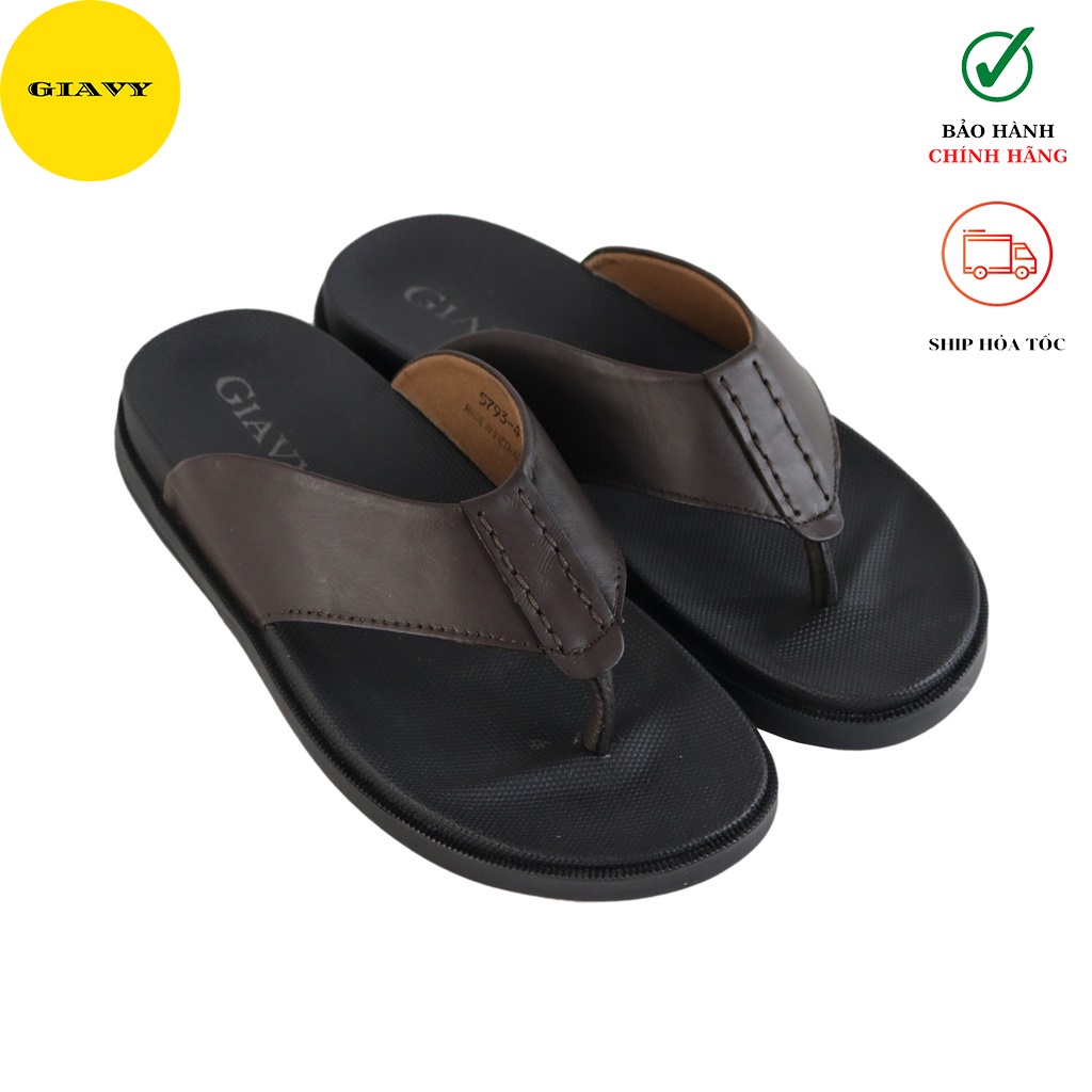 Dép kẹp nam, dép kẹp quai da đế cao 5793/4 - GIÀY GIAVY
