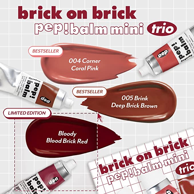 Set son I'm Meme Brick On Brick Pep! Balm Mini Trio