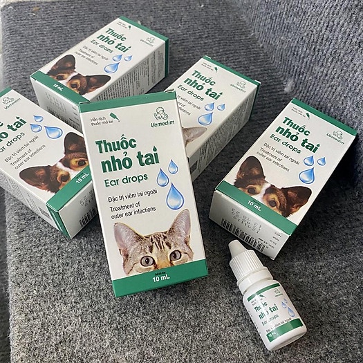 Thuốc nhỏ tai Vemedim đặc trị viêm tai ngoài cho chó mèo 10ml
