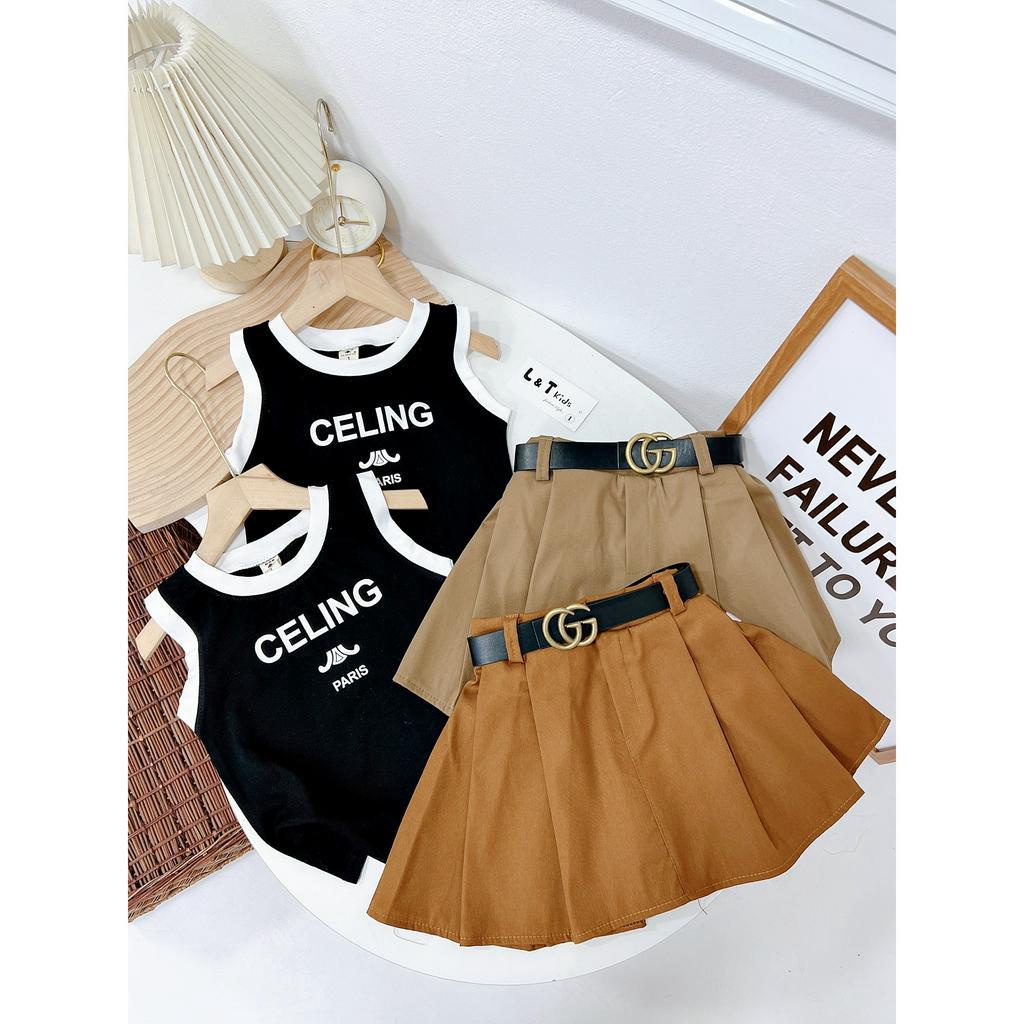 Bộ bé gái siêu xinh kết hợp chân váy cho bé từ 8-28kg