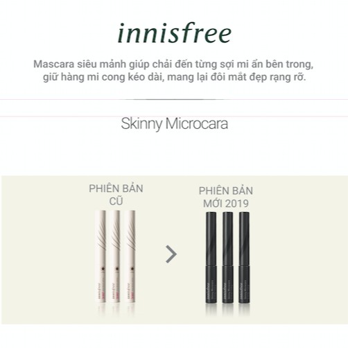 [Mã COSIF05 giảm 10% đơn 400K] Mascara chải mi siêu mảnh innisfree Skinny Microcara 3.5g