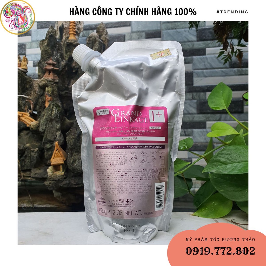 Bộ phục hồi MILBON GRAND LINKAGE 3 bước cho tóc thường hư tổn nặng Nhật Bản 600mlx3