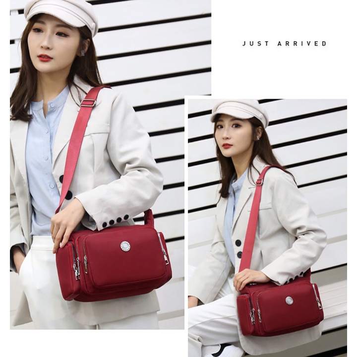 TÚI ĐEO CHÉO NỮ VẢI DÙ OXFORD CHỐNG THẤM NƯỚC, CHỐNG XƯỚC CAO CẤP SIZE 24CM TUI-09