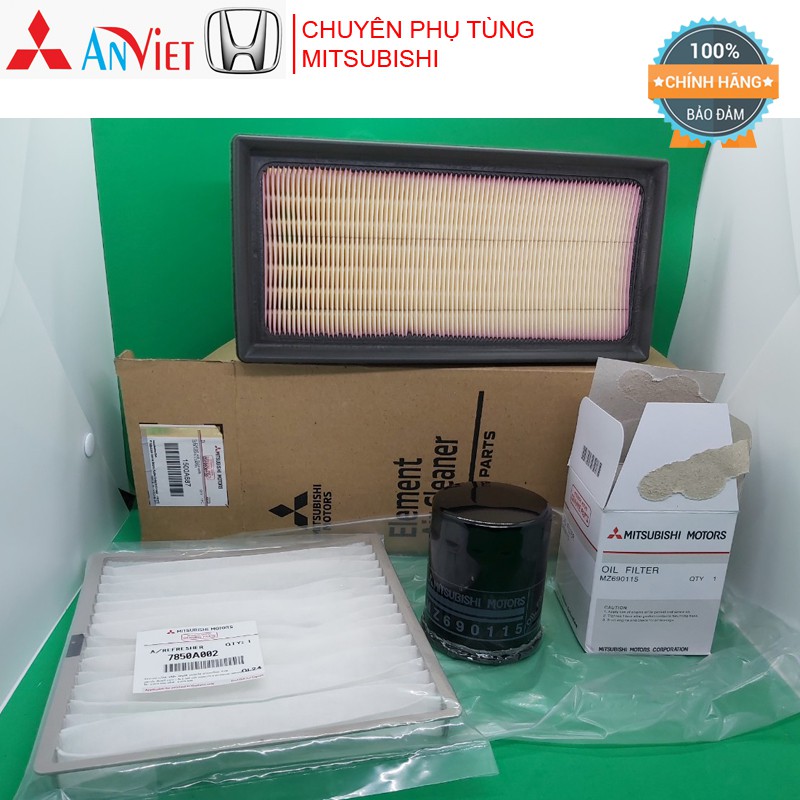 Combo Lọc gió động cơ, Lọc gió điều hòa và Lọc nhớt xe Mitsubishi Xpander, Hàng Chính hãng 100%