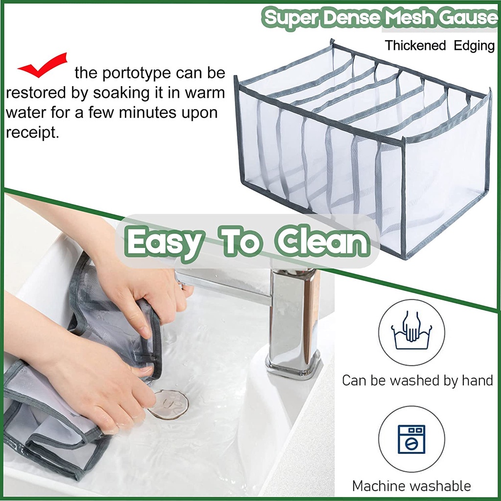 Hộp đựng vớ/đồ lót chia ngăn có thể gấp gọn tiện dụng