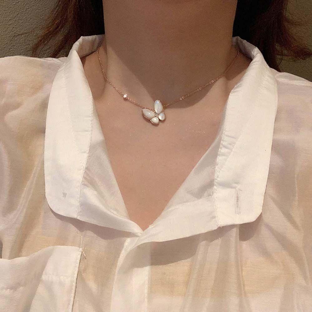 ANEMONE Vòng cổ Hình Bướm Vỏ Sò Phong Cách Hàn Quốc Đơn Giản Cá Tính