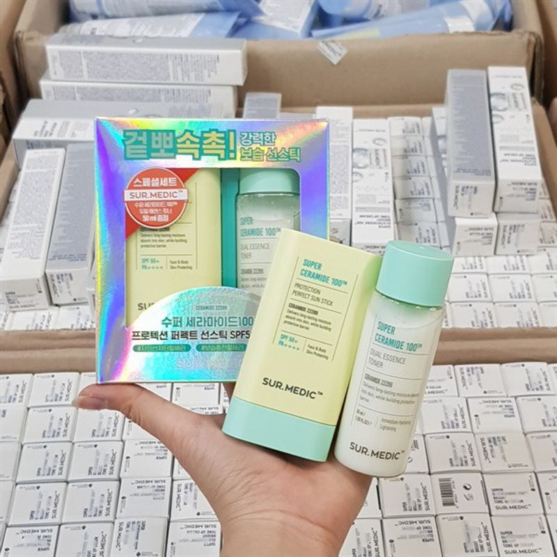 [Kèm Quà] Kem Chống Nắng Dạng Thỏi Dưỡng Ẩm Cho Da SURMEDIC Super Ceramide 100™ Protection Perfect Sun Stick 20g