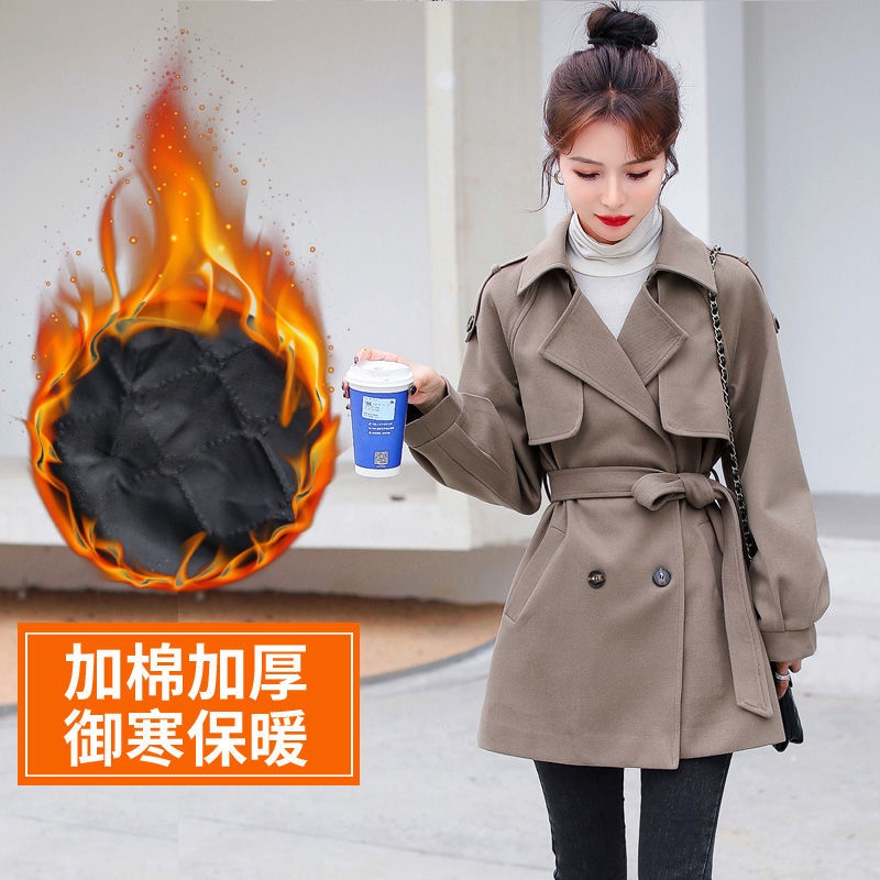 Áo Khoác Len Cotton Dày Dặn Cổ Cao Nửa Có Túi Và Bóng Lông Ấm Áp Cỡ Lớn Thời Trang Cho Nữ 2021 Plus