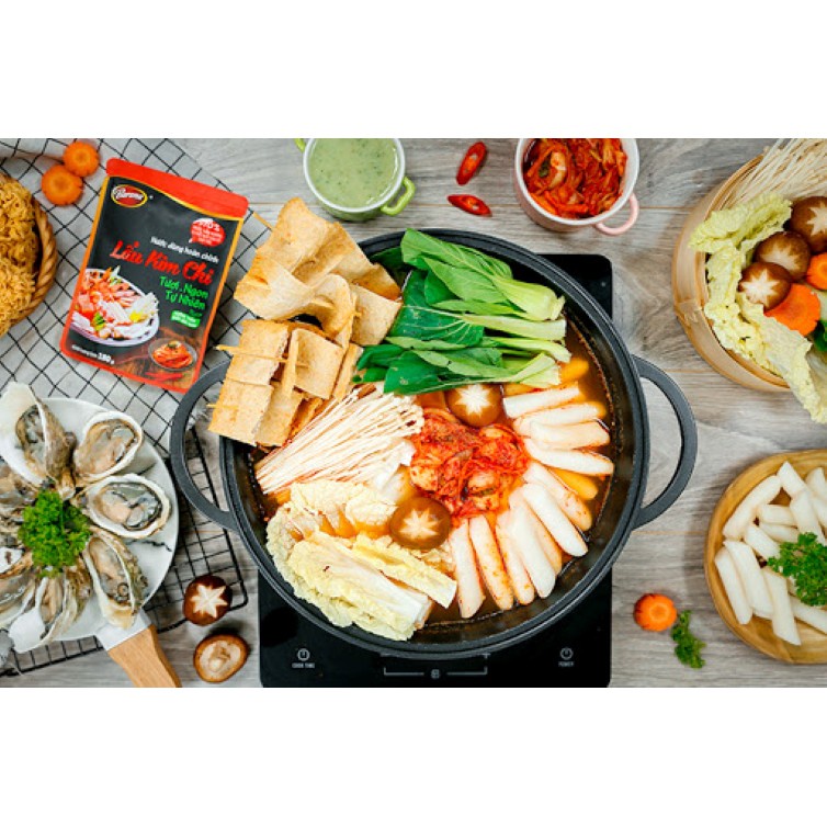 [Lẩu Kim Chi] Combo 1 Nước Dùng Hoàn Chỉnh BARONA - Lẩu Kim Chi 180g và 1 Sa Tế Tôm Barona