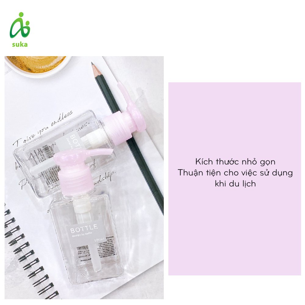 Lọ chiết mỹ phẩm, dầu gội, tẩy trang ,mang đi du lịch tiện lợi dung tích 100ml SK