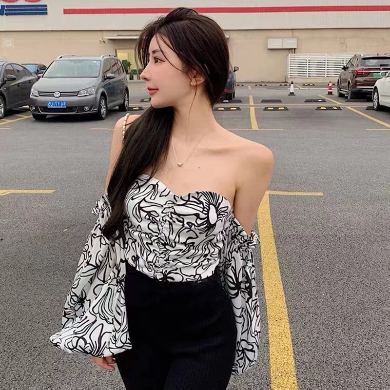 Áo Ngắn Trễ Vai Phong Cách Retro Thời Trang Mùa Hè Quyến Rũ Cho Nữ