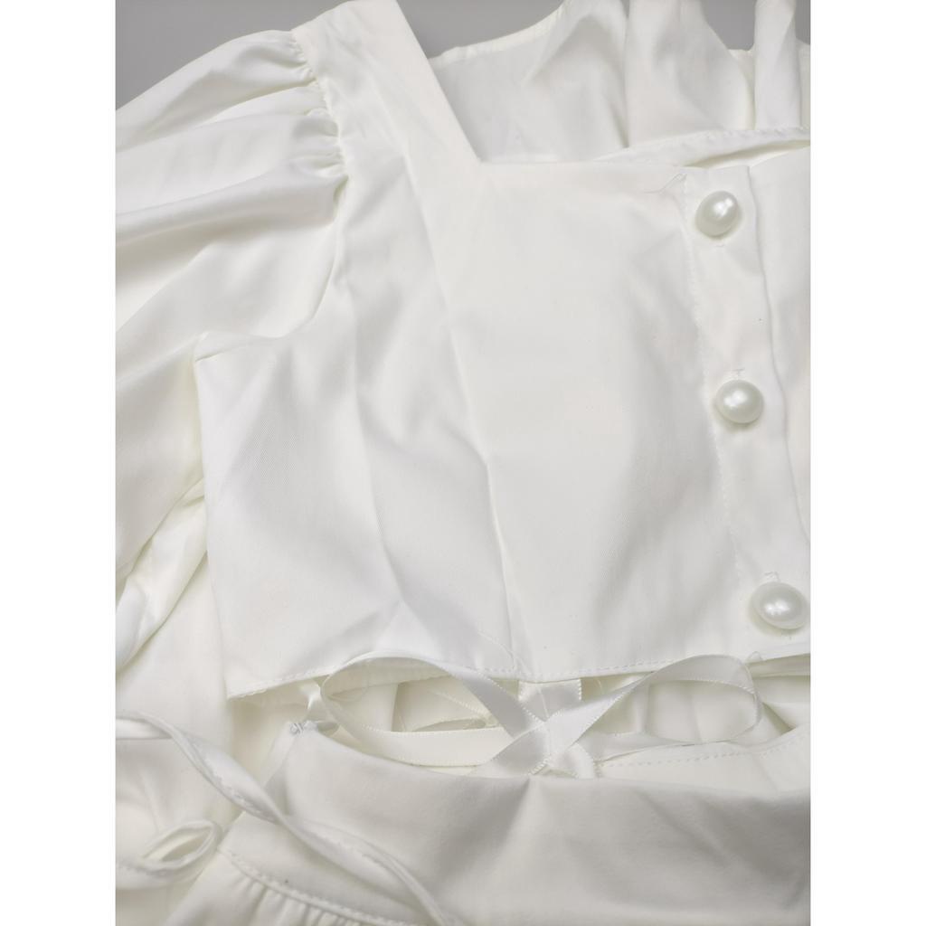 Đầm Tay Phồng Cổ Vuông Thời Trang Mùa Hè Hàn Quốc 2023 Cho Nữ