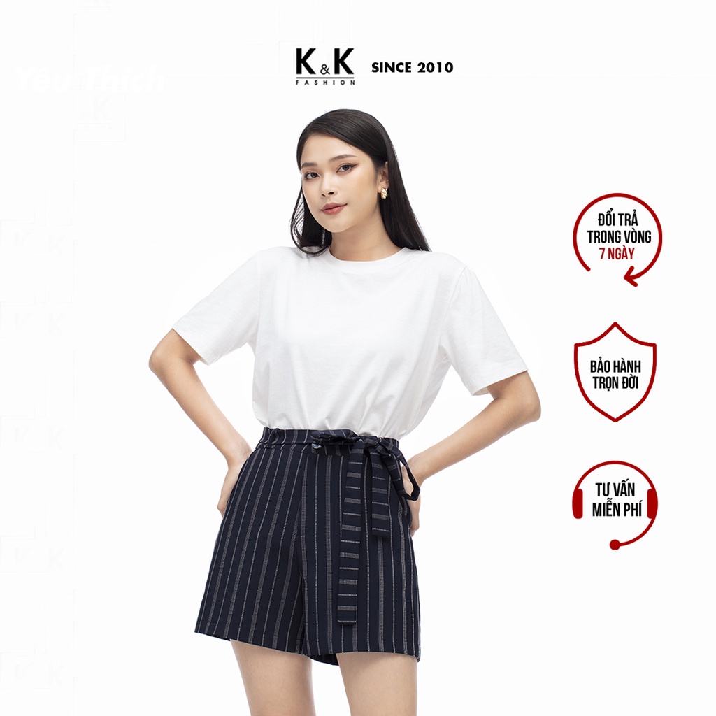 [Mã LTNP50 giảm 50K đơn 150K] Áo Thun Nữ K&K Fashion ASM06-29 Màu Trắng Cổ Tròn Tay Ngắn