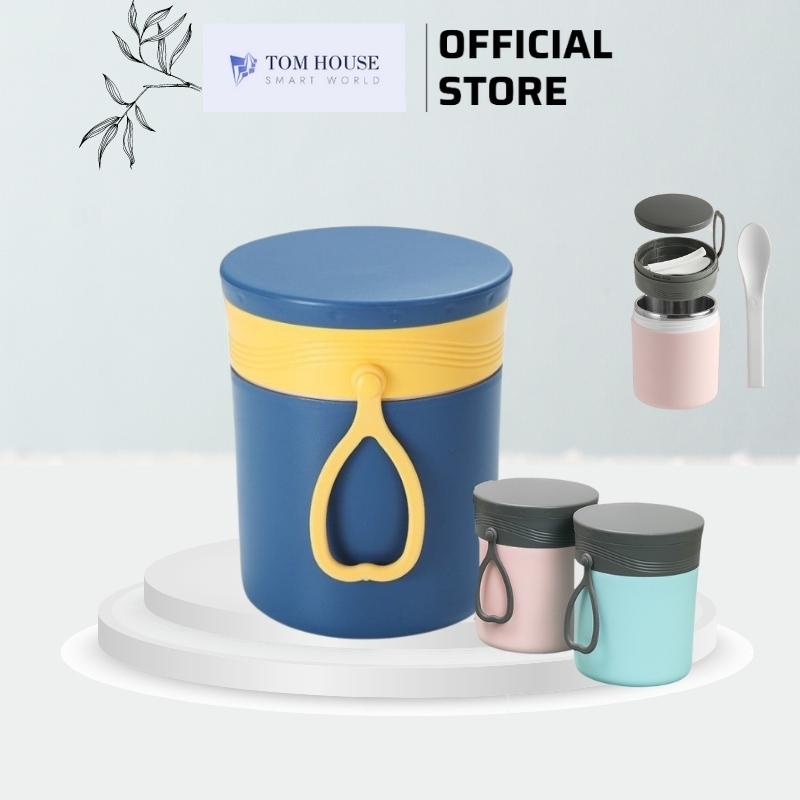 [Inox 304 Giữ Nhiệt] Cốc Đựng Cháo Kèm Muỗng Và Túi Giữ Nhiệt, Hộp Đựng Cháo Canh Soup Bền Đẹp Có Tay Xách Nắp Đậy