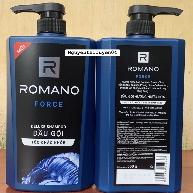 Dầu gội Romano hương nước hoa 650g .