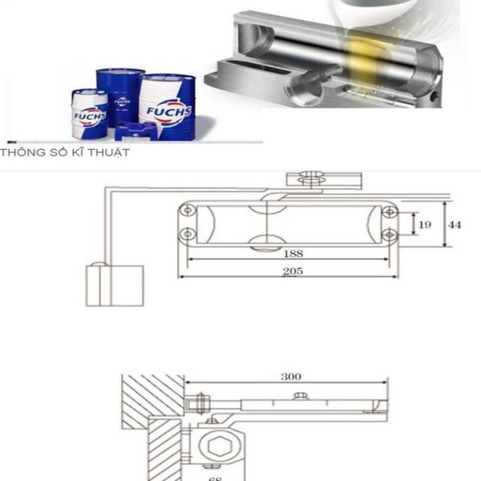 Tay co thủy lực - cùi chỏ cửa - tay đẩy thủy lực - Tay đẩy hơi cửa ra vào thay thế bản lề tự động