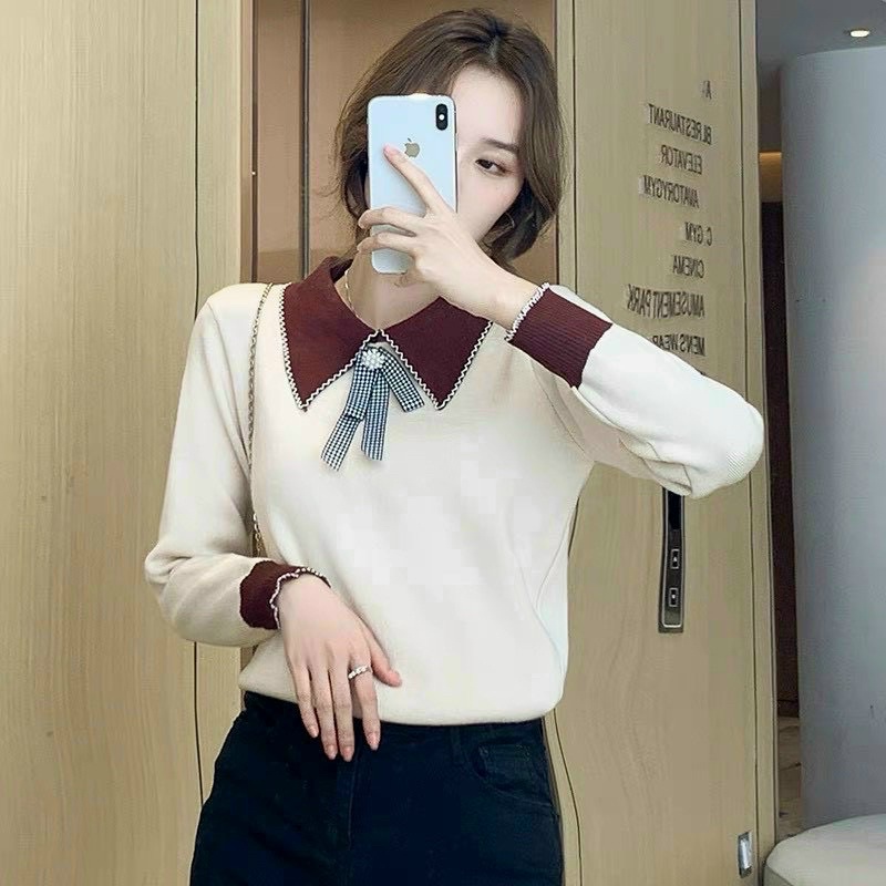 💋 Bán Sỉ 💋 Áo len nơ cổ bẻ hàng QC chất đẹp siêu xinh, hàng đẹp chuẩn ảnh khách nhé