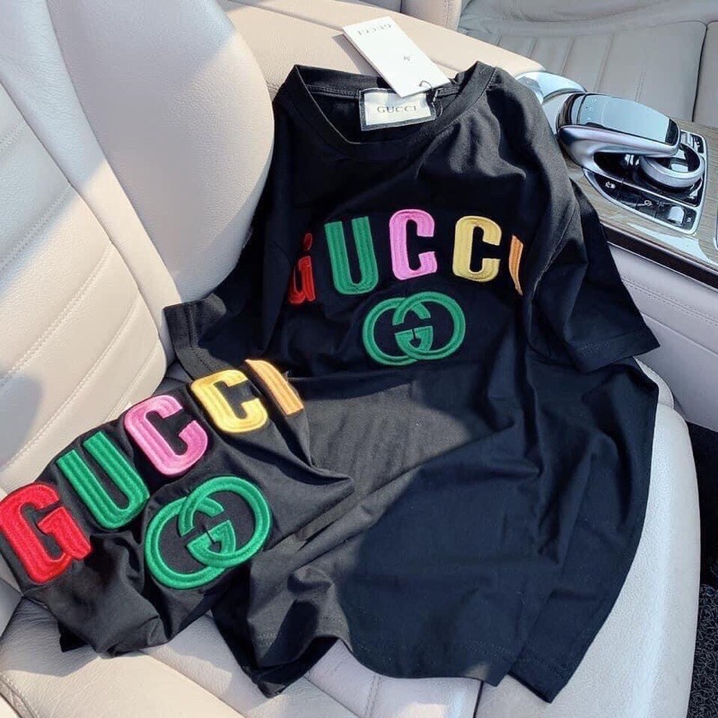 Áo Phông Chữ Thêu GUCCI Cao Cấp