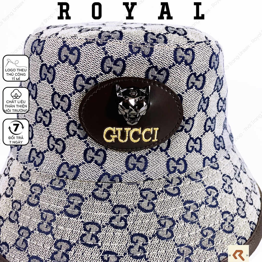 Mũ Bucket gucci Nón Bucket Tai Bèo Nam Nữ GC Vải Kaki Cotton 2 lớp Unisex - Royal Shop