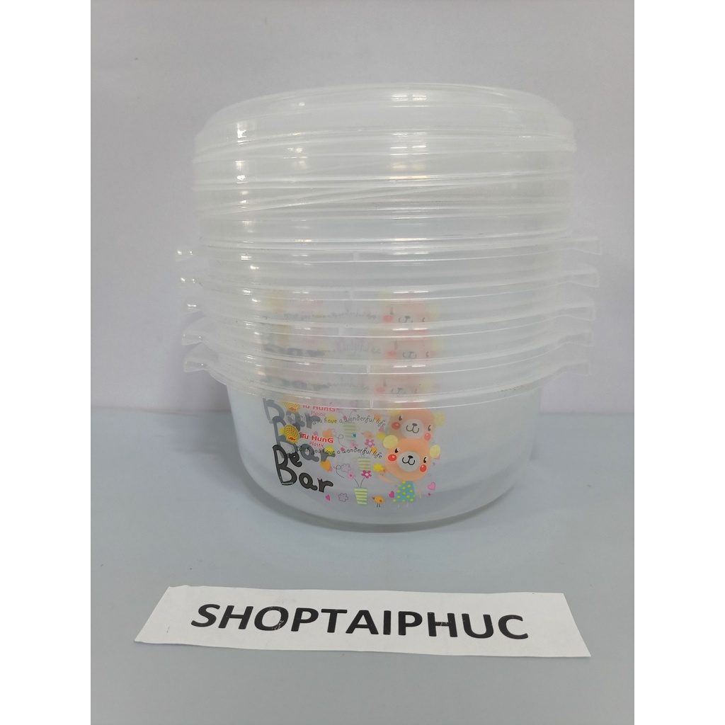 Hộp nhựa tròn đựng thức ăn - TÂN LẬP THÀNH - loại dày đủ size giao màu ngẫu nhiên