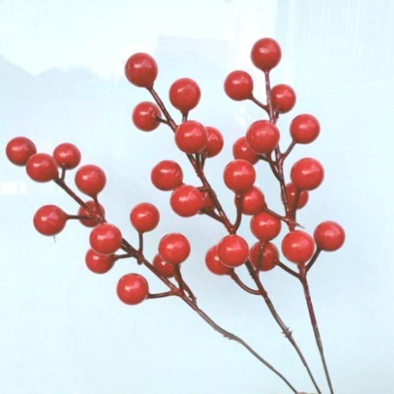 Cành đào đông 18cm gồm 12 quả trang trí decor...