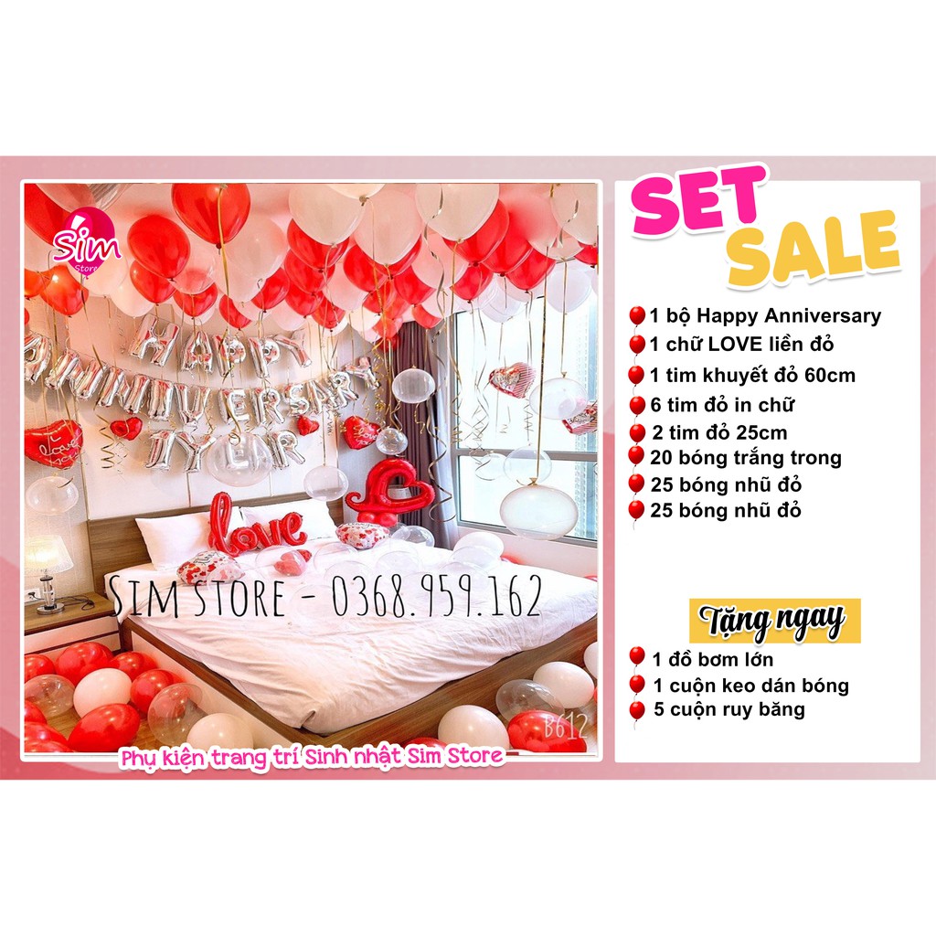 Set bóng trang trí sinh nhật Happy Birthday siêu xinh