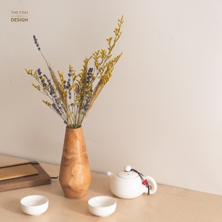 Bình Hoa Gỗ Trụ Quay (cắm hoa tươi hoăc hoa khô) | THE FISH DESIGN