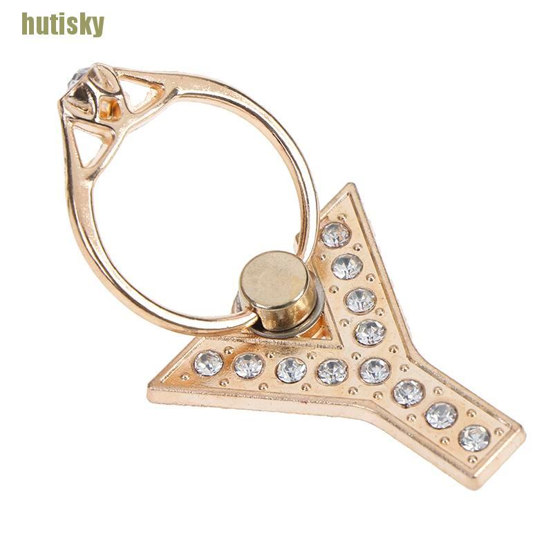 hutisky Diamond metal letter finger ring smartphone stand holder mobile phone holder CDH