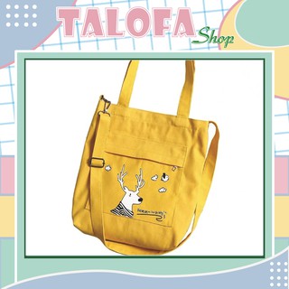 Túi Tote Vải Canvas Nai Tuyết Tiện Dụng [TaLoFa Shop]