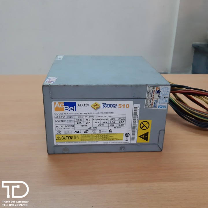 Nguồn công suất thực 500w Acbel E2 Power 510 - PSU Acbel E2 Power 510w chính hãng