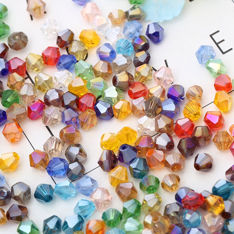 Bộ 50 Hạt Cườm Pha Lê Nhân Tạo 4mm Dùng Làm Kẹp Tóc diy gf28