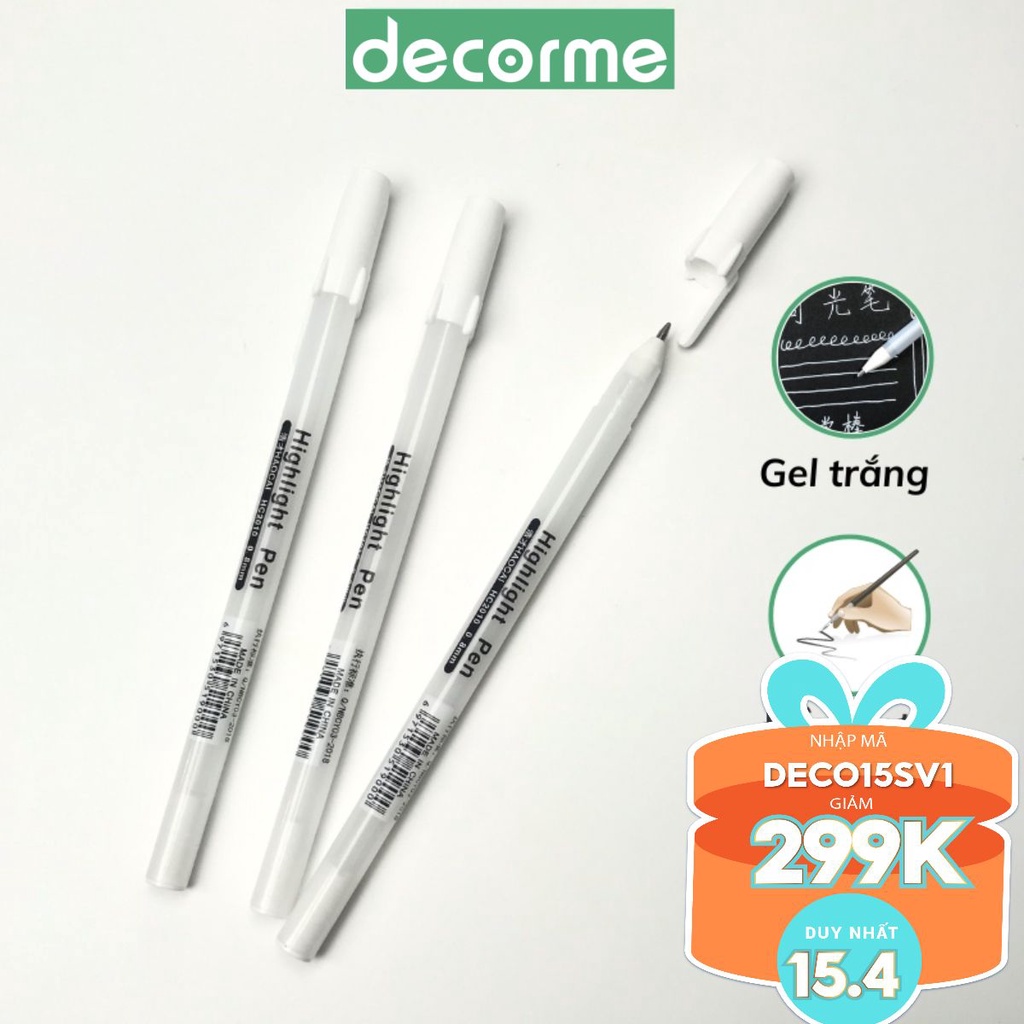 Bút gelly trắng bút mực gel trắng MAOKE TOUCHCOOL DecorMe