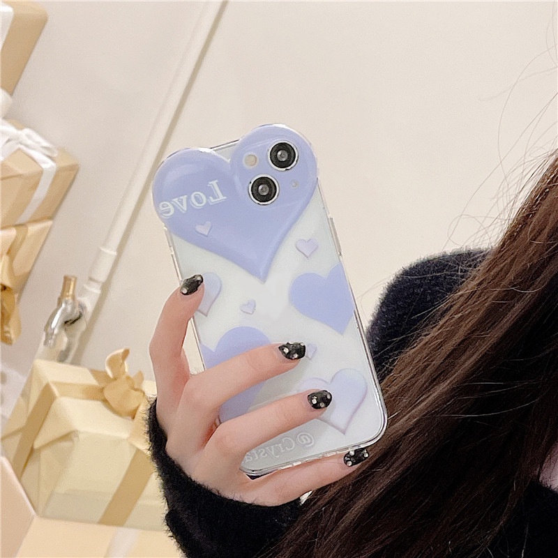 Ốp lưng iphone Ốp Điện Thoại Hình Trái Tim Cho iPhone13ProMax/11/12/X/XR/Xsmax/6/7/8Plus Dinuo case