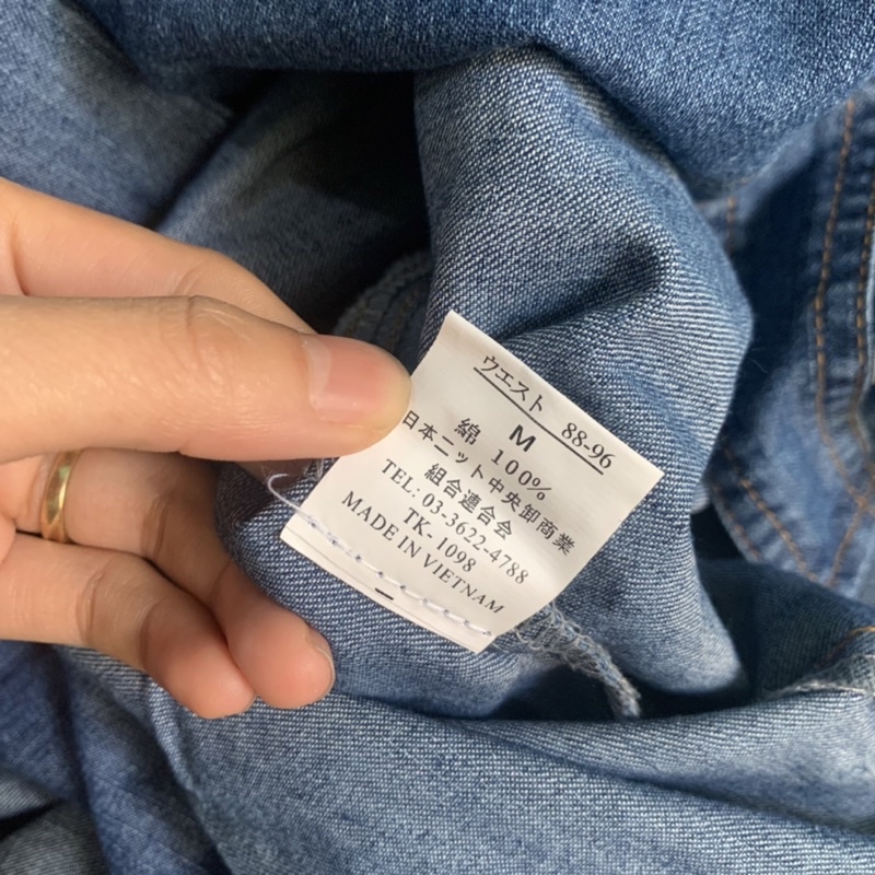 Áo sơ mi jean mềm tay dài nam-nữ xuất Nhật