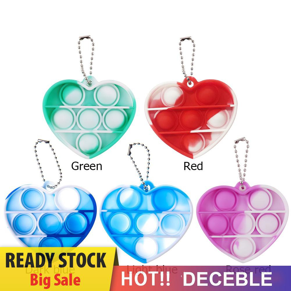 Pop It Fidget Đồ chơi Silicone Round Keychain Push Bubble Sensory Đồ chơis Autism Stress Reliever