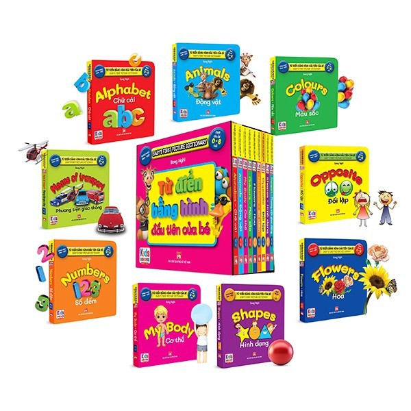 Sách từ điển tiếng anh cho trẻ - Trọn Bộ 9 Quyển Từ Điển Bằng Hình Đầu Tiên Của Bé Từ 0-6 tuổi -