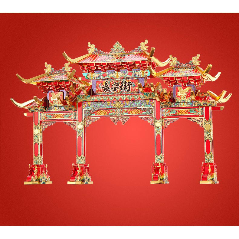 Mô hình lắp ghép kim loại 3d set kiến trúc trung hoa    + tặng kèm 1 mẫu 60k tự chọn
