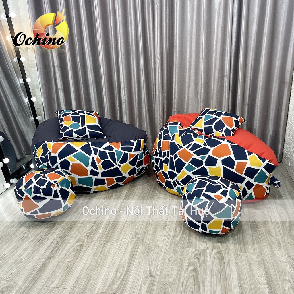 Ghế Lười Hạt Xốp Siêu To Khổng Lồ Size 1M2-90 Gồm 3 Món Phong Cách Hiện Đại (Đã Kèm Hạt Xốp)