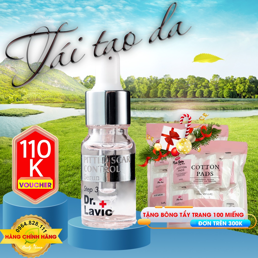 Serum tái tạo da SỐ 3 DR.LAVIC, làm mờ thâm, tinh chất trắng da Công Nghệ USA - Pitted Scar Control Serum Step 3 -10ml