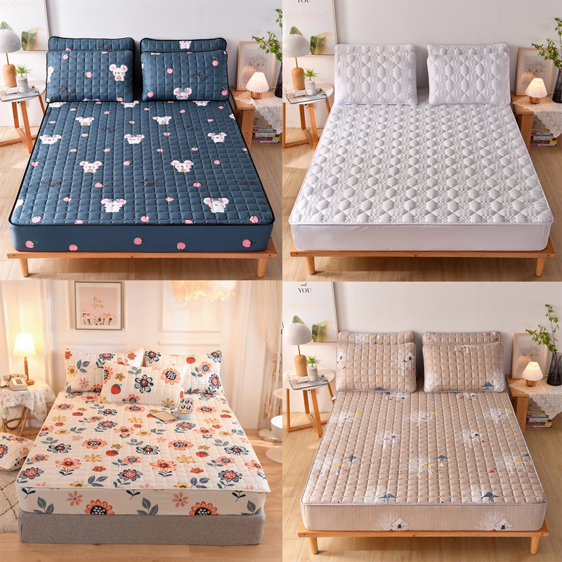 Ga trải giường/ áo gối cotton dày dặn kích thước 3.5/5/6 feet họa tiết cổ điển