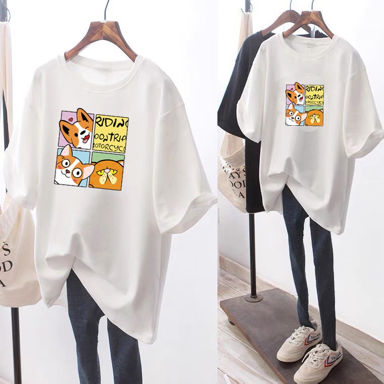 ÁO THUN FORM RỘNG NAM NỮ IN PÉT ICON CÚN CỰC ĐẸP